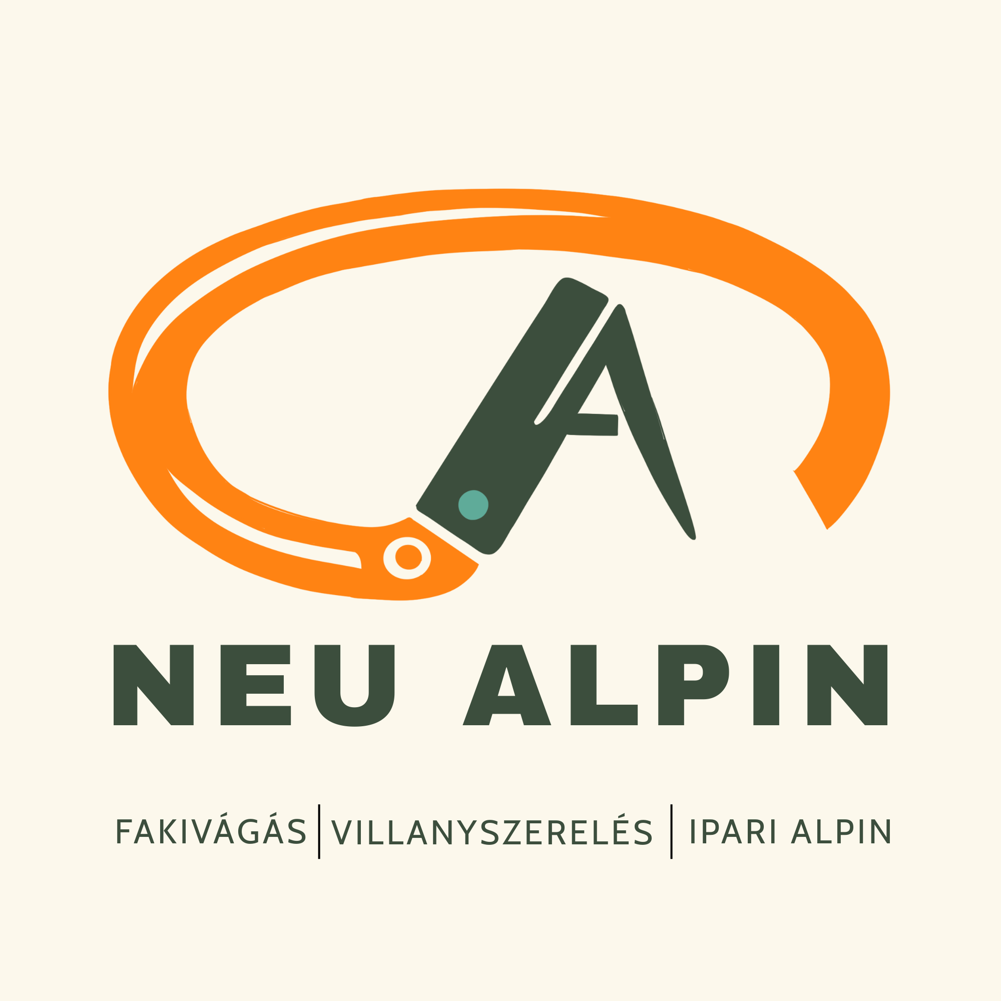 Neu Alpin logó – alpintechnikai fakivágás, villanyszerelés és ipari alpinizmus